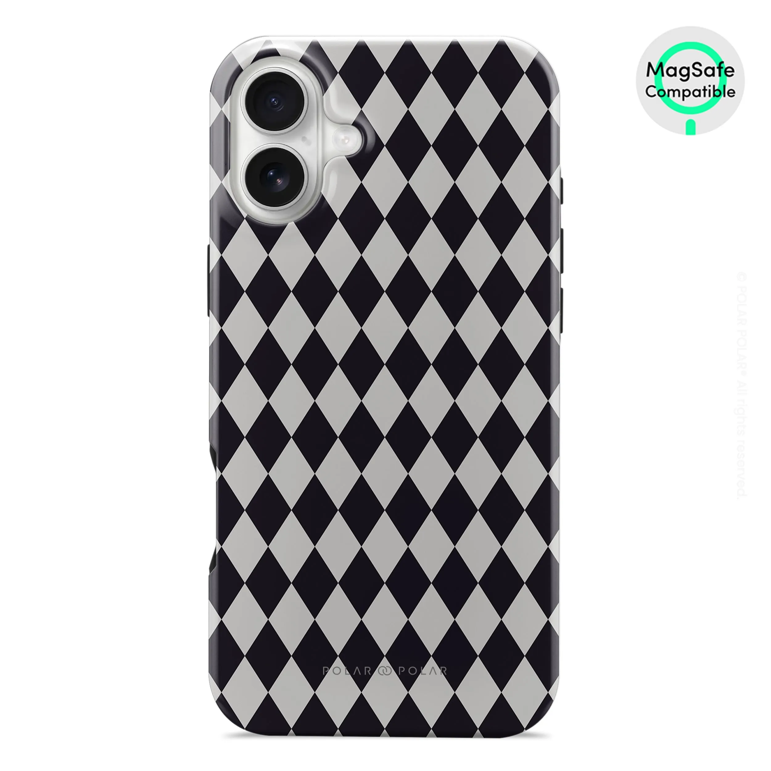 Diamond Black Checker - iPhone 16 Plus Case