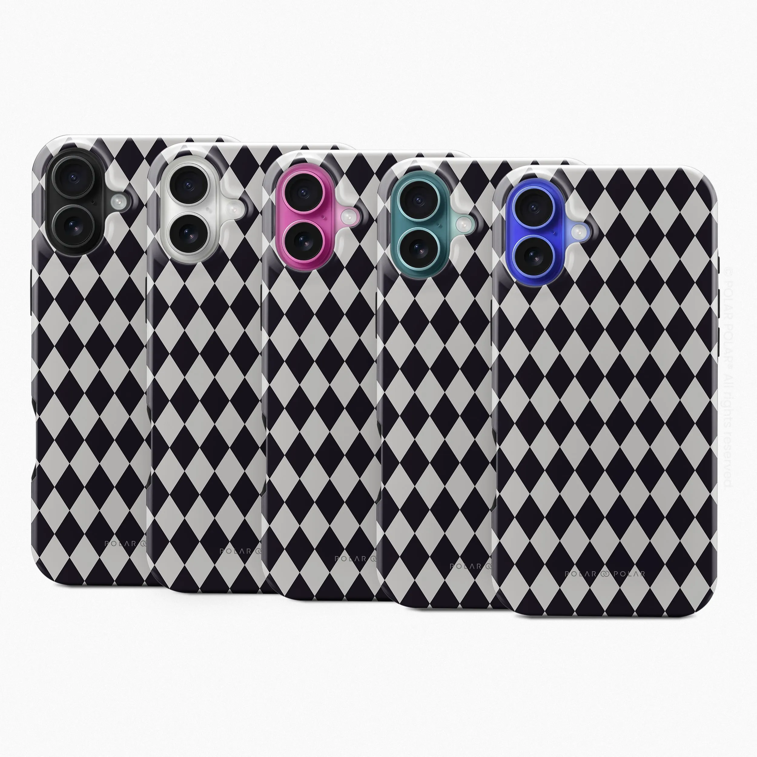 Diamond Black Checker - iPhone 16 Plus Case