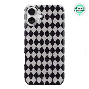 Diamond Black Checker - iPhone 16 Plus Case