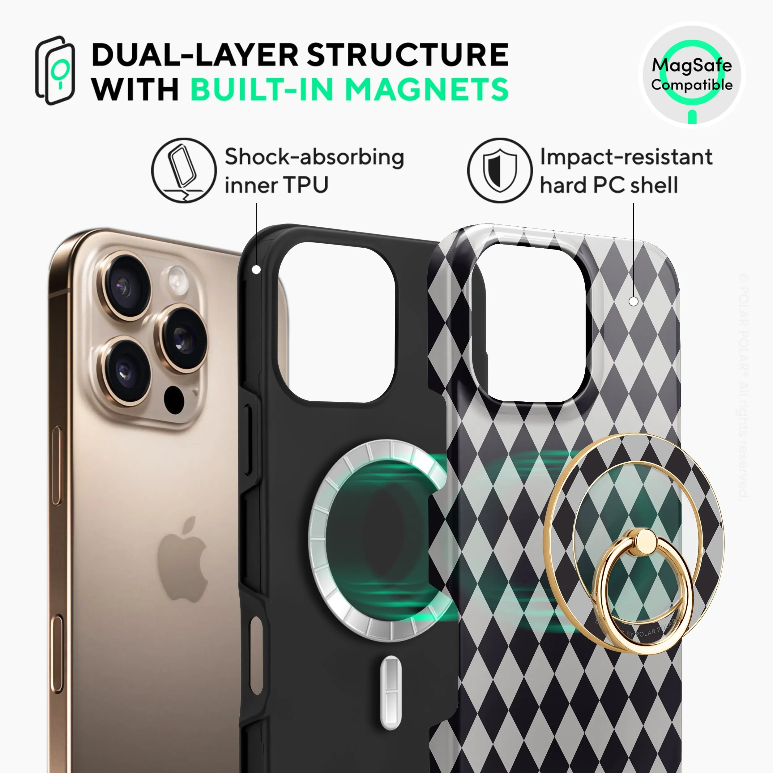 Diamond Black Checker - iPhone 16 Pro Max Case