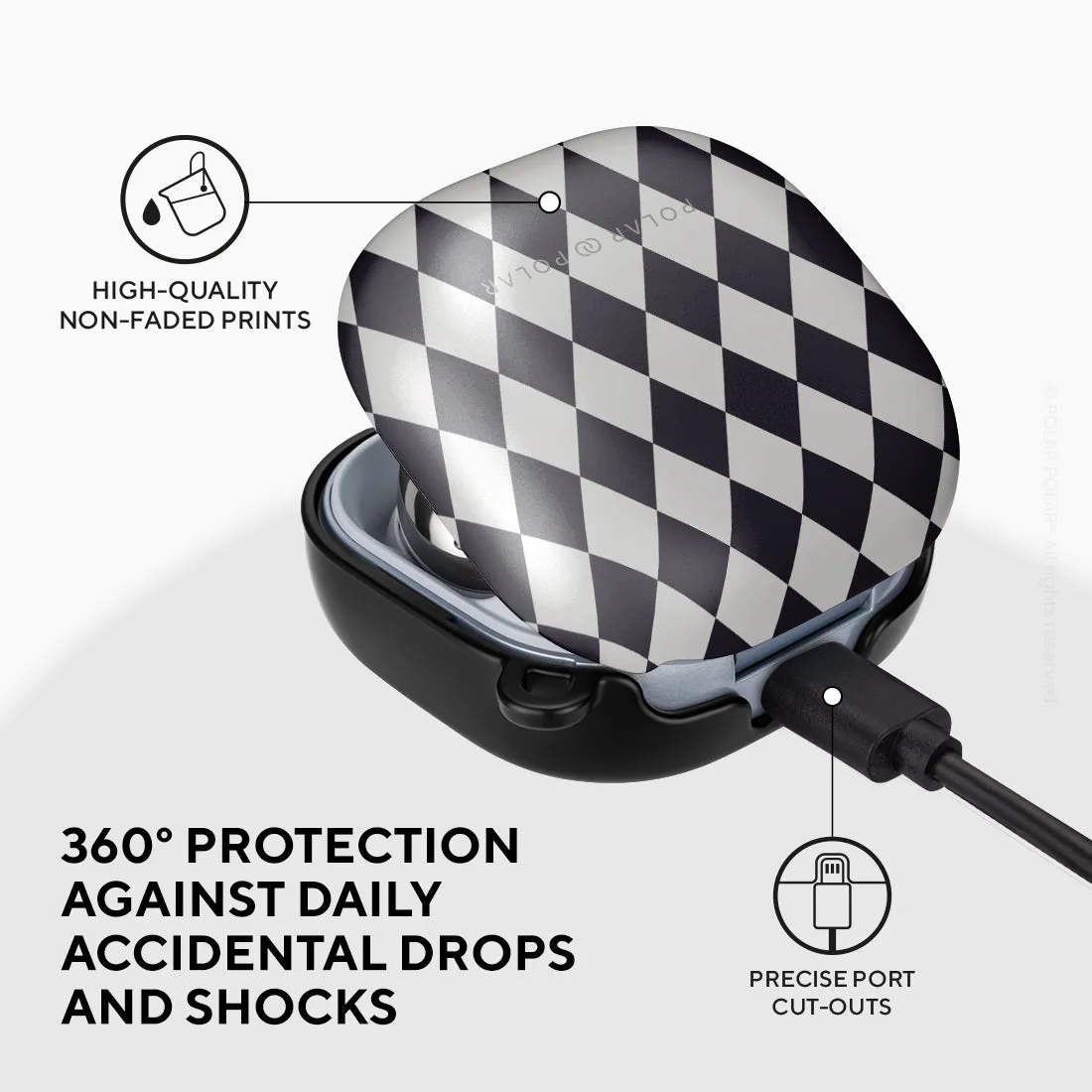 Diamond Black Checker | Samsung Galaxy Buds2 Pro Case