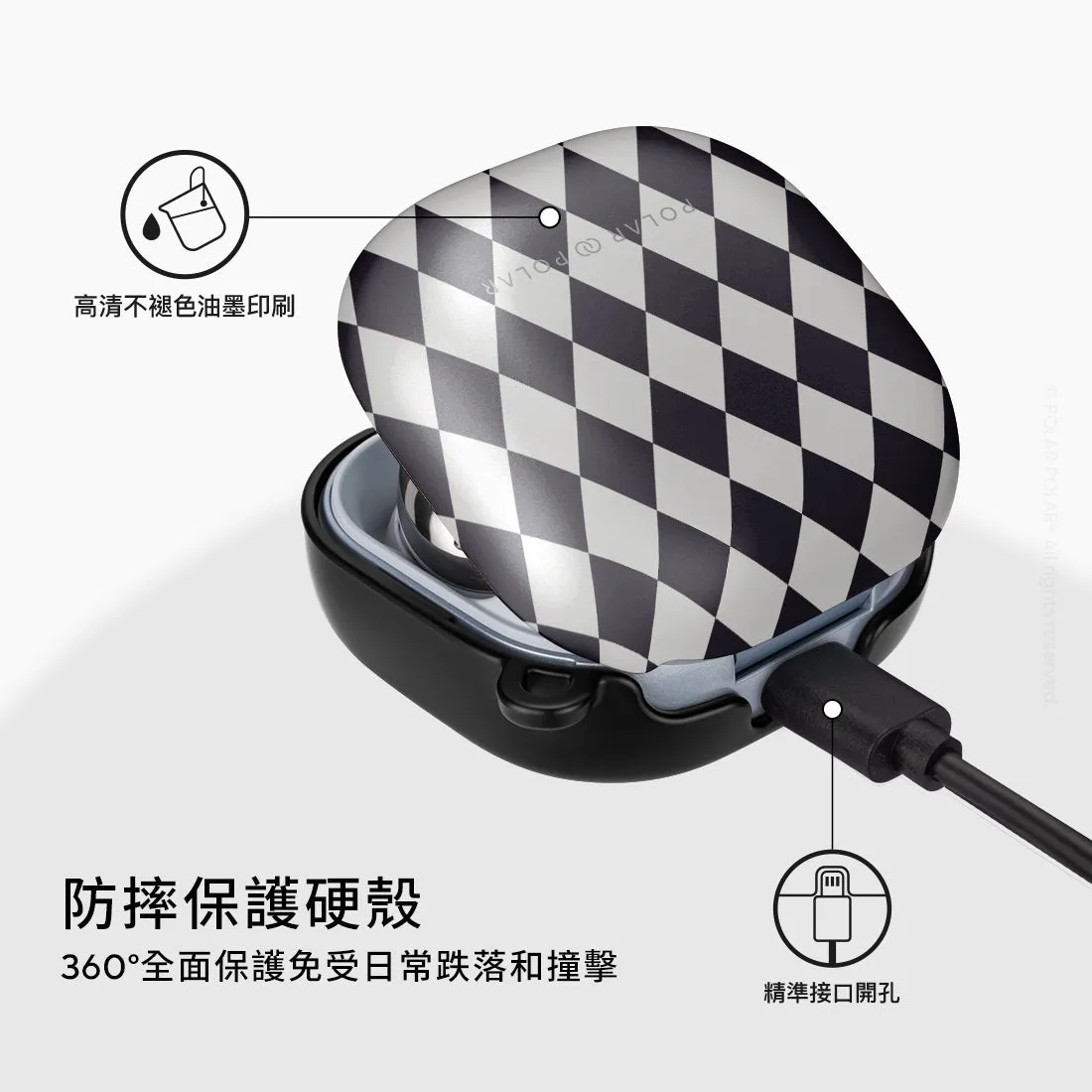 Diamond Black Checker | Samsung Galaxy Buds2 Pro Case