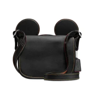 Disney Mickey Mouse Ears Patricia Saddle Black Crossbody Bag
