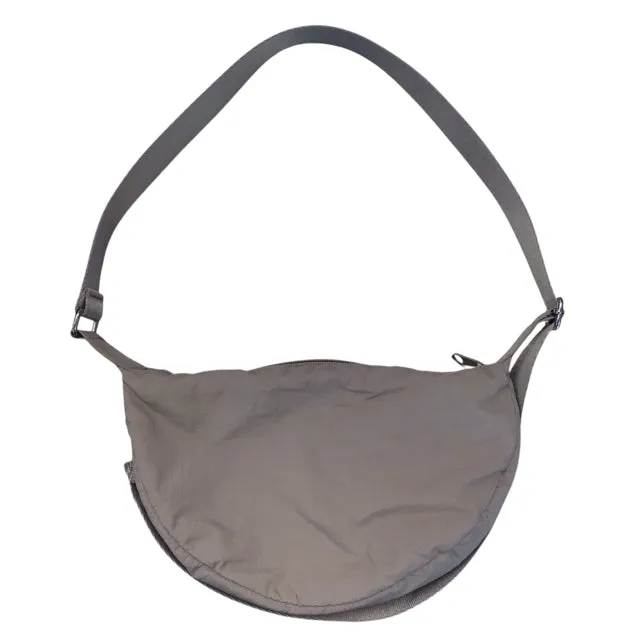 Divided Grey Canvas Crossbody Bag