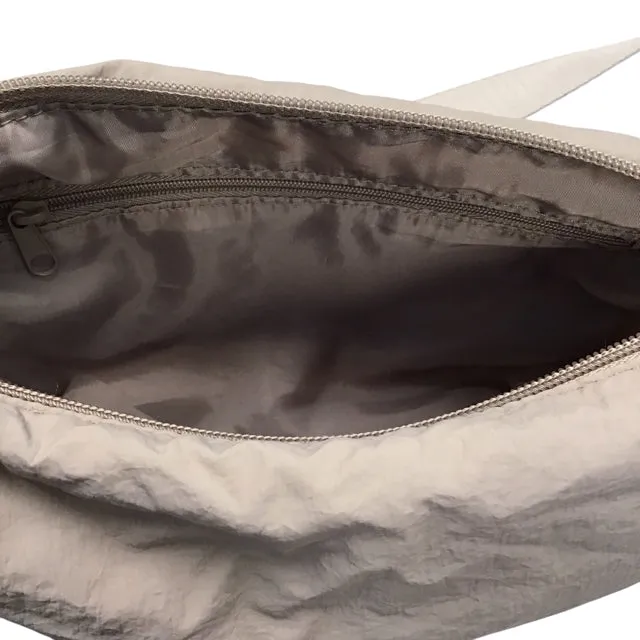 Divided Grey Canvas Crossbody Bag