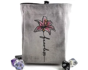 dnd dice bag, Floral Fearless