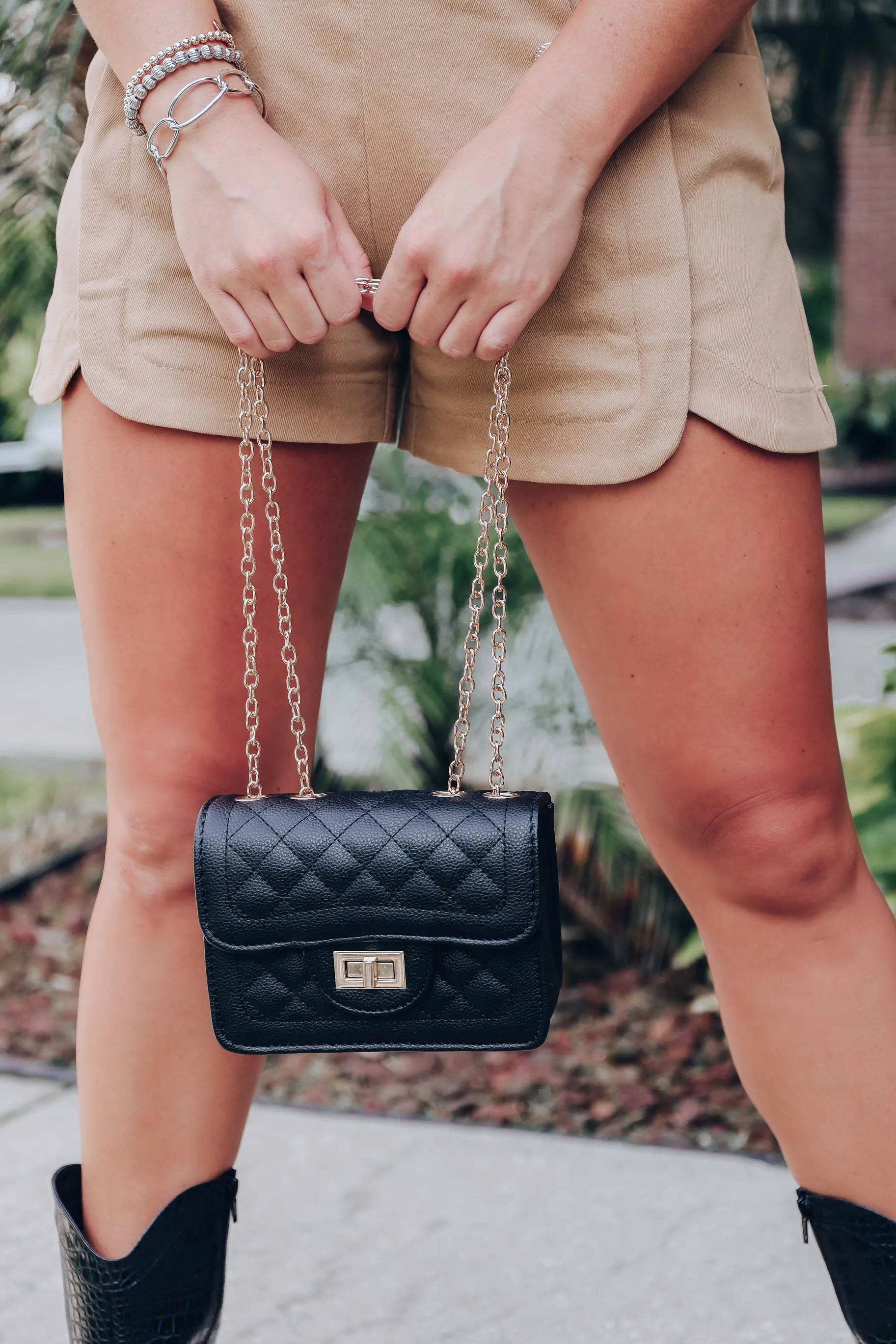 Donatella Quilted Bag - Black