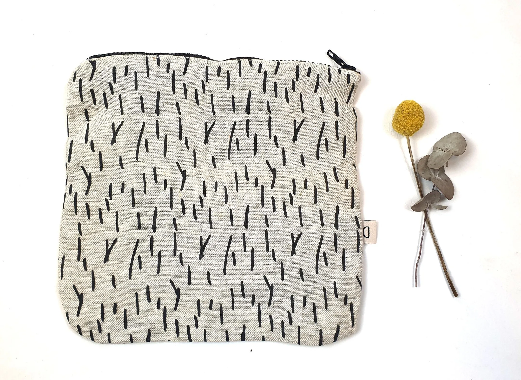 Doops grey and black makeup bag