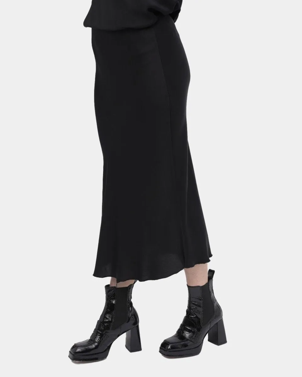 Elastic Waist Silky Slip Skirt