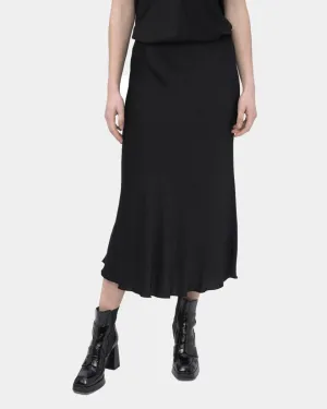 Elastic Waist Silky Slip Skirt