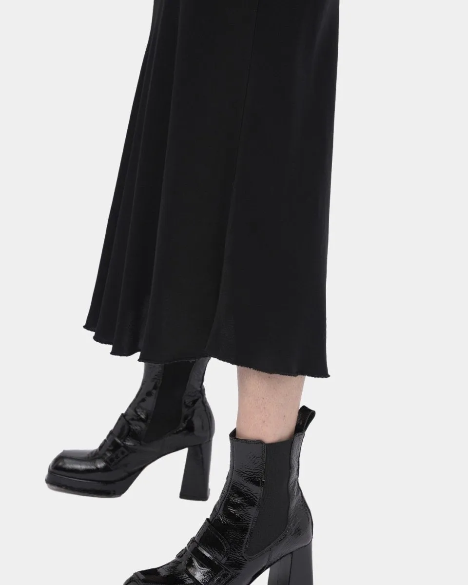 Elastic Waist Silky Slip Skirt