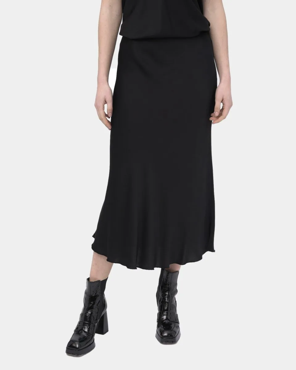 Elastic Waist Silky Slip Skirt