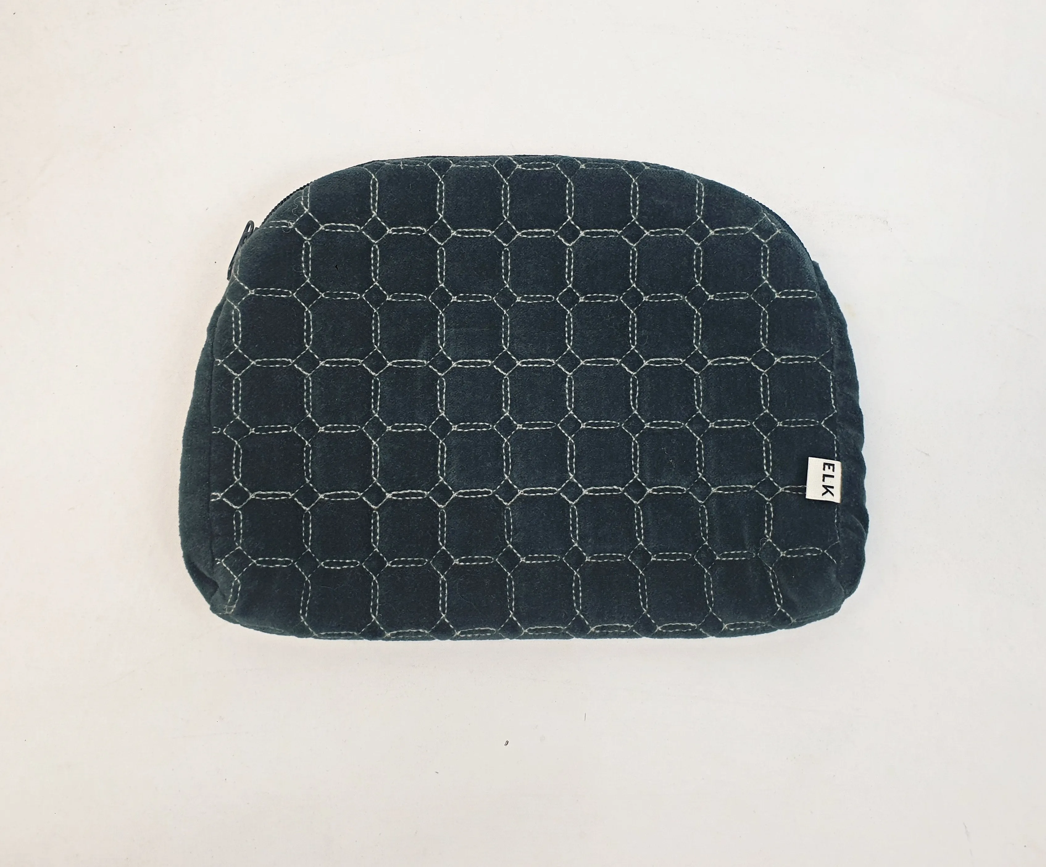 Elk green quilted purse/makeup bag/toiletry bag