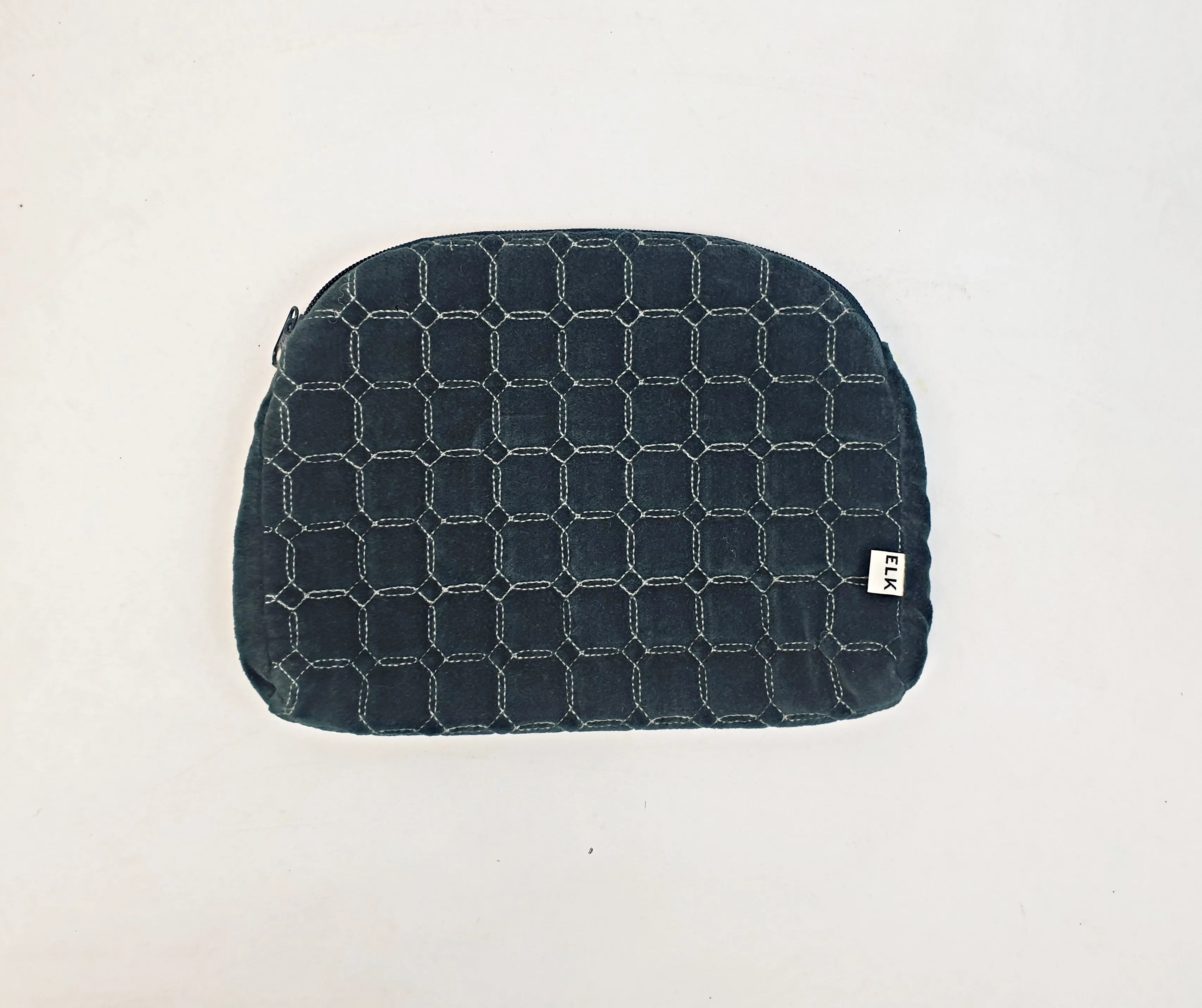 Elk green quilted purse/makeup bag/toiletry bag