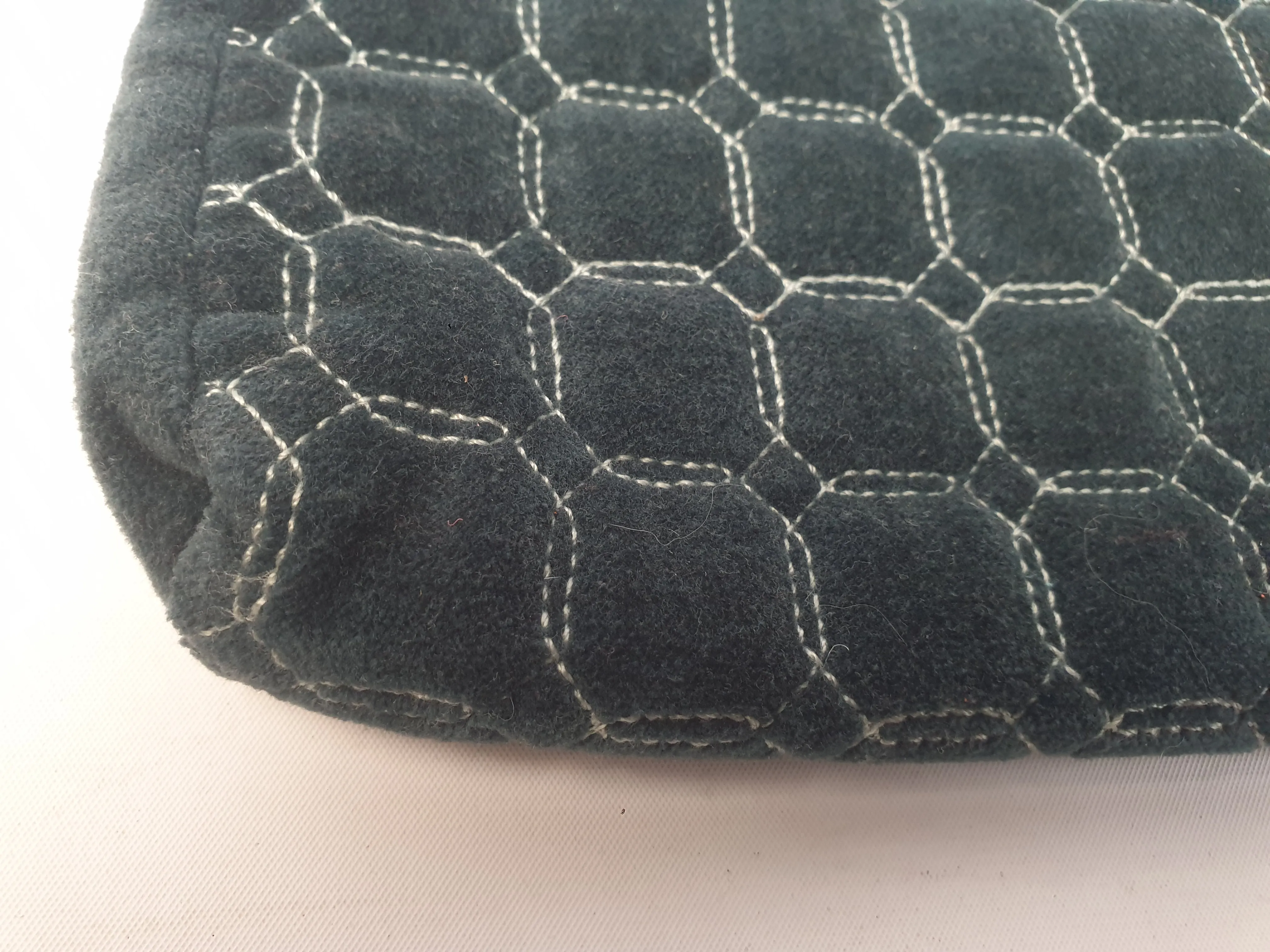 Elk green quilted purse/makeup bag/toiletry bag