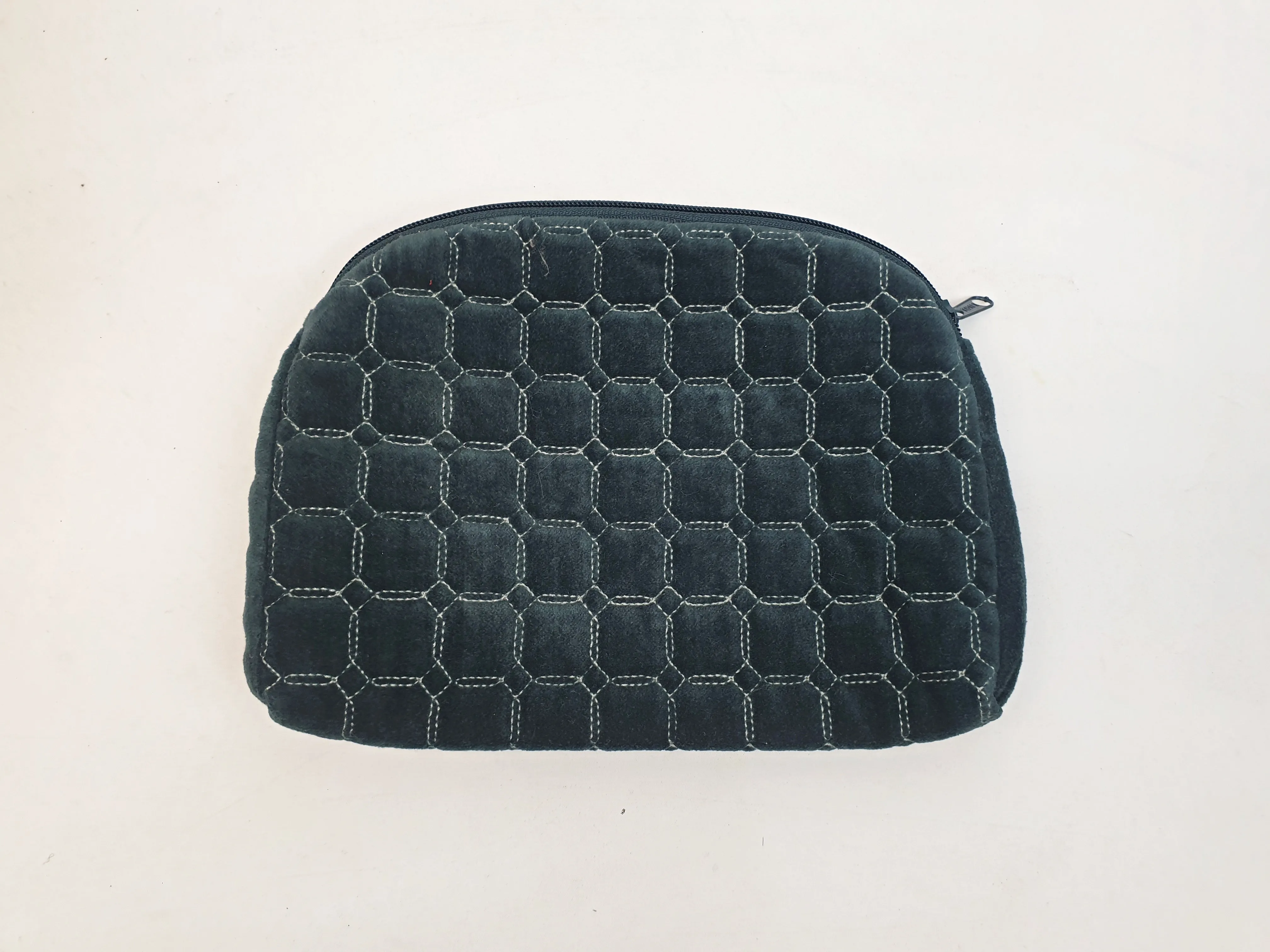 Elk green quilted purse/makeup bag/toiletry bag
