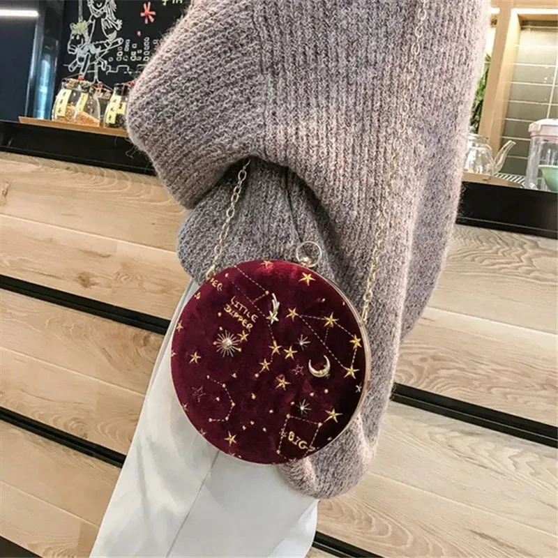 “EMBROIDERY STAR ROUND SHAPE” CROSSBODY BAG W110402