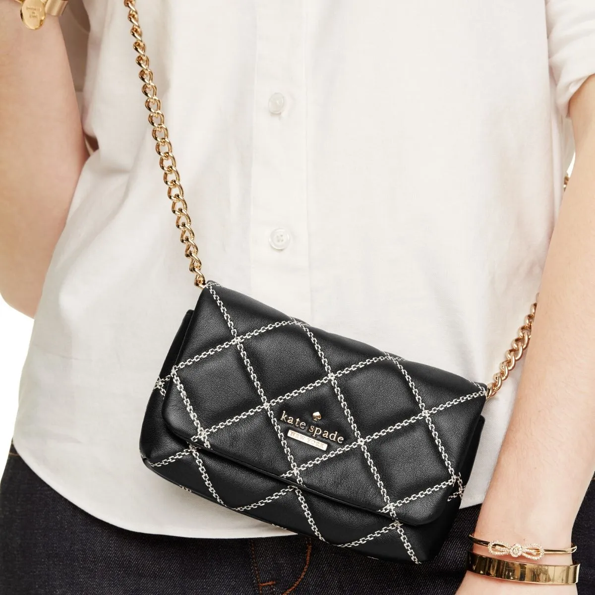 Emerson Place Emi Black/Cement Crossbody Bag