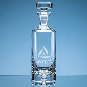 Engraved Bubble-Base Arran Round Glass Decanter