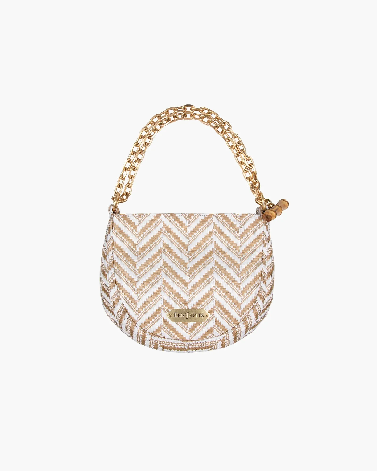 Eric Javits Chain Pouch Raffia Bag