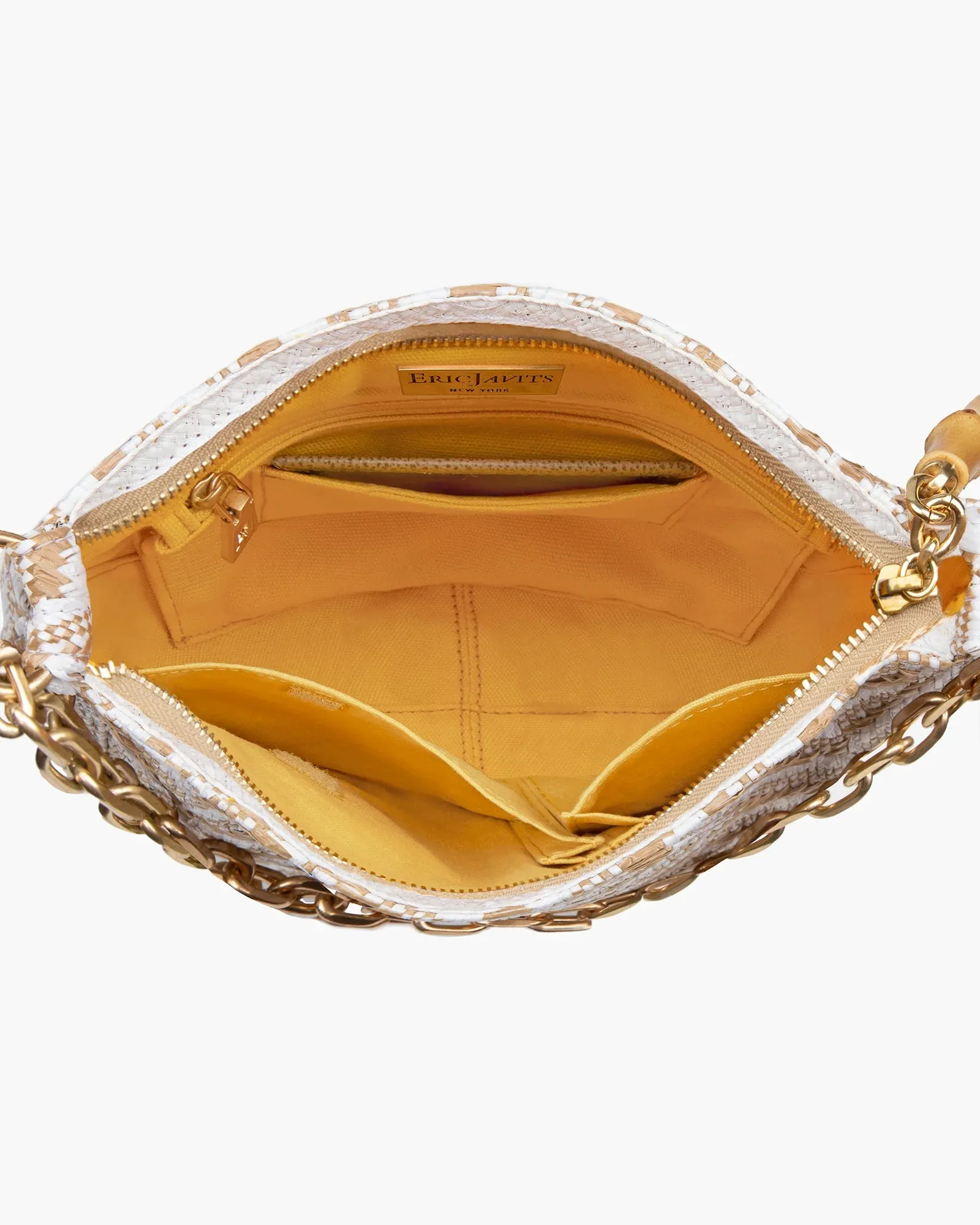 Eric Javits Chain Pouch Raffia Bag