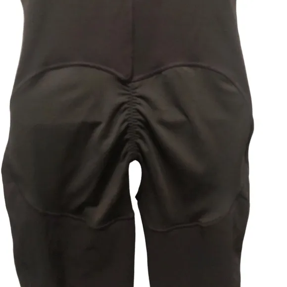 Everyday Mid Thigh Under Bust Bodysuit Sz. L Black Side Zip Medium Compression