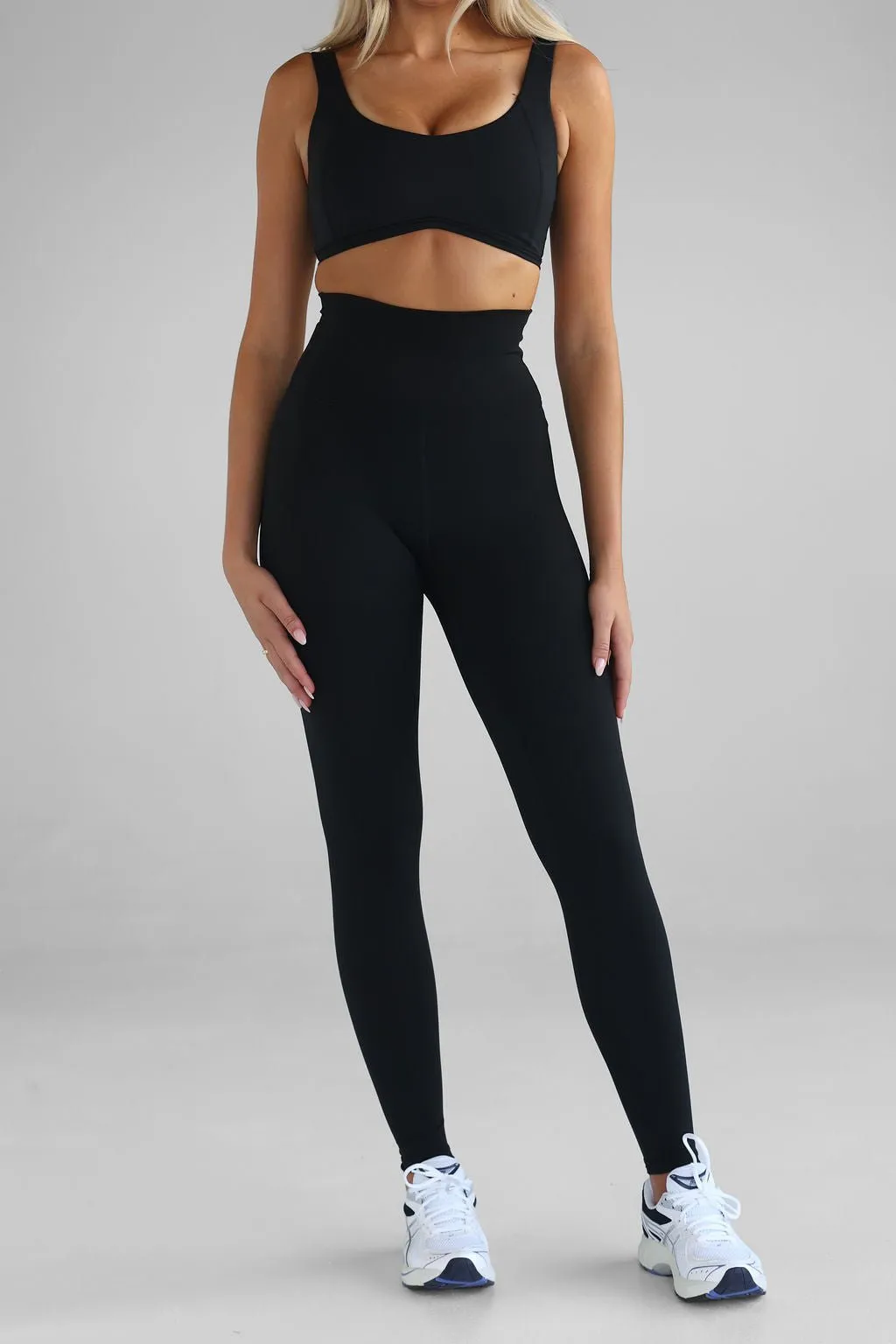 Extra High Waist Full Length Leggings - Black
