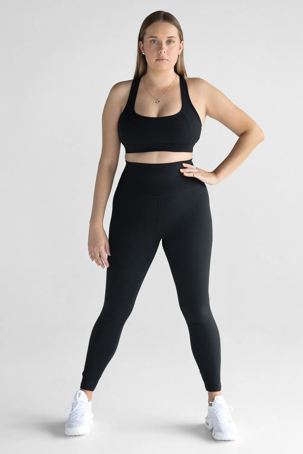 Extra High Waist Full Length Leggings - Black