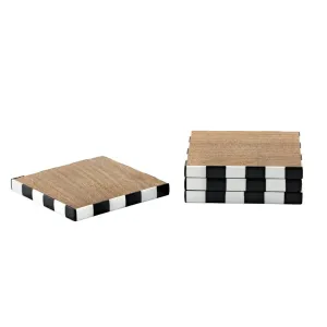 Fairburn- Set of Four Checker Wood Coasters