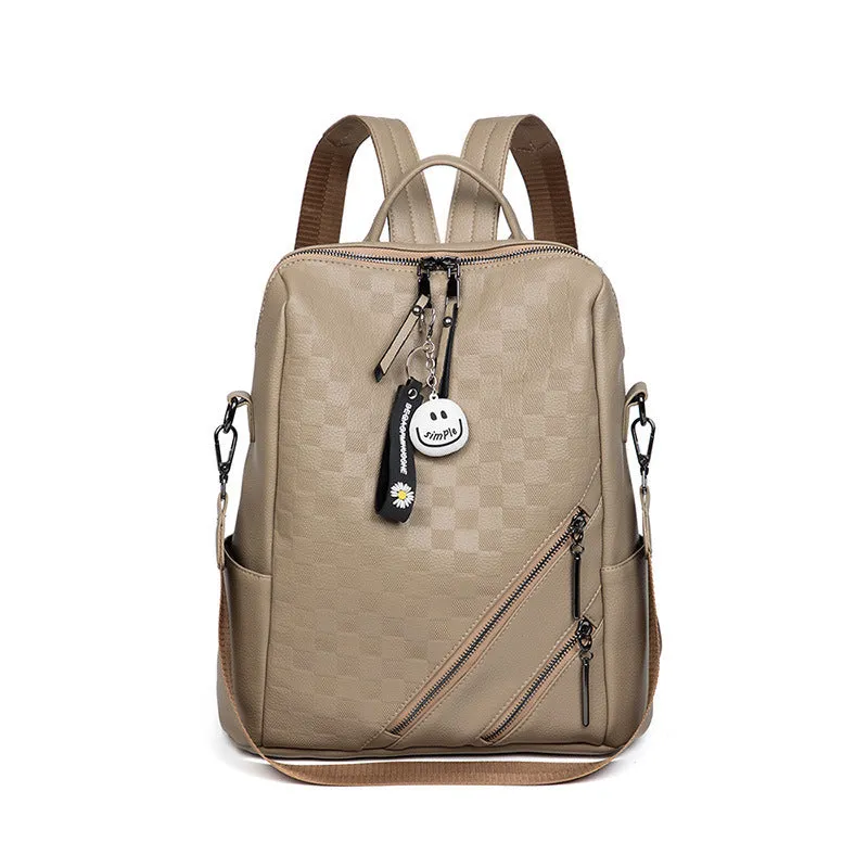 Fashion Checkerboard Backpack Casual Shoulder Bag