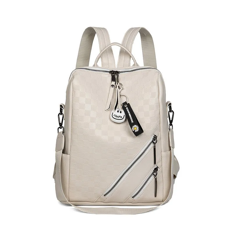 Fashion Checkerboard Backpack Casual Shoulder Bag