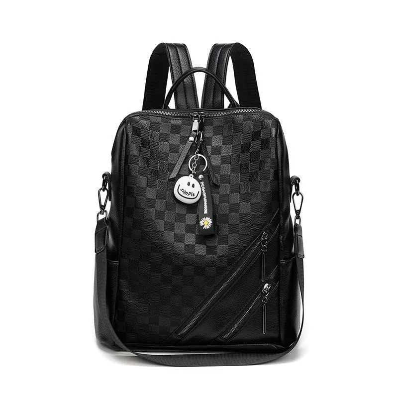 Fashion Checkerboard Backpack Casual Shoulder Bag