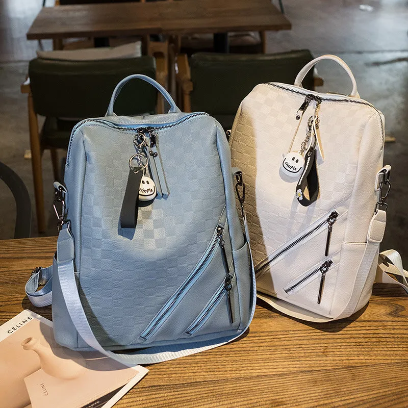 Fashion Checkerboard Backpack Casual Shoulder Bag