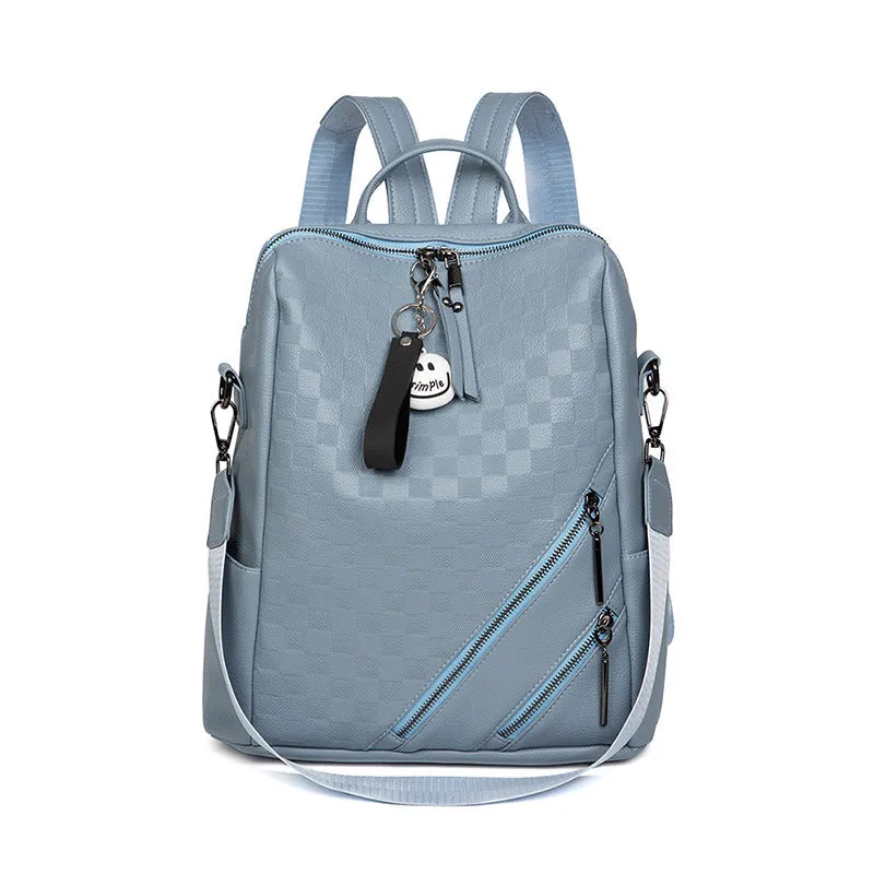 Fashion Checkerboard Backpack Casual Shoulder Bag
