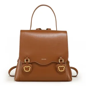 Fashionable Versatile Backpack with Bear Charm for School, Work, and Daily Use