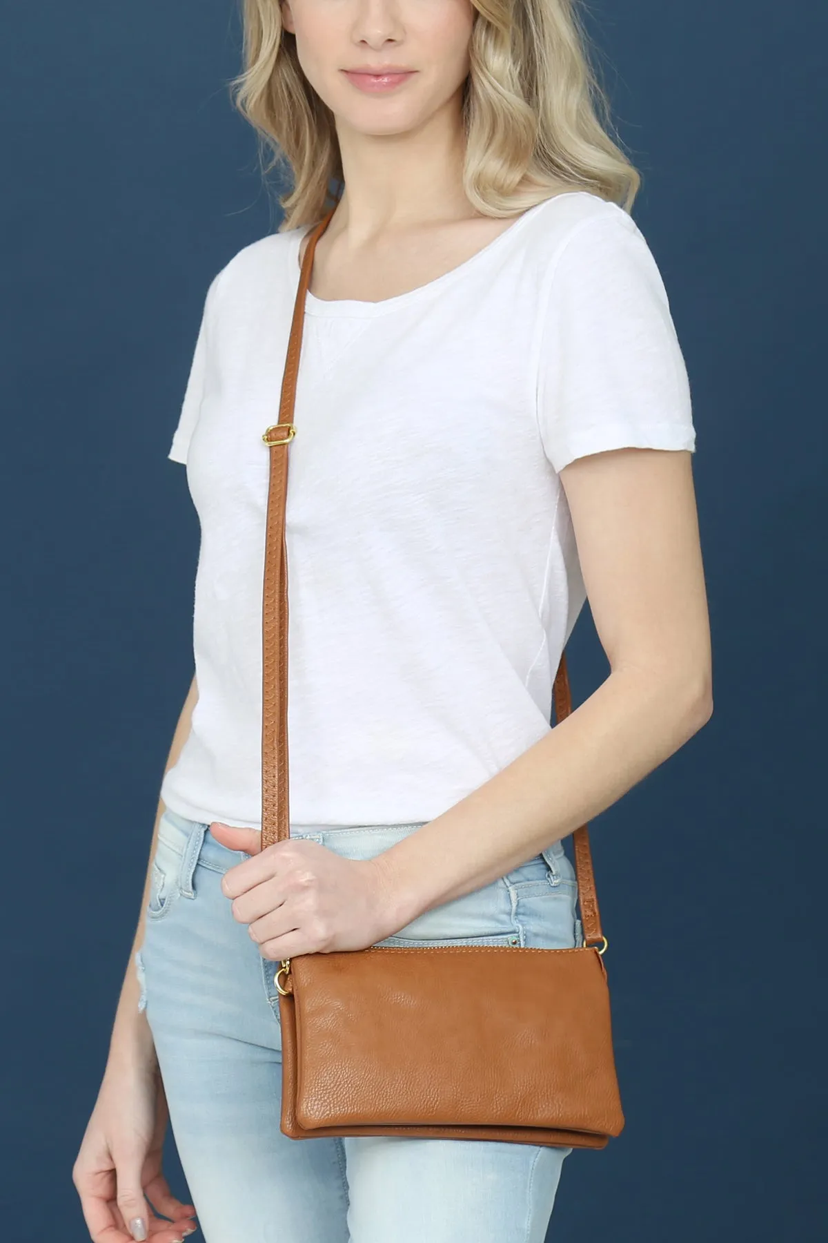 FAUX CROSSBODY WRISTLET BAG