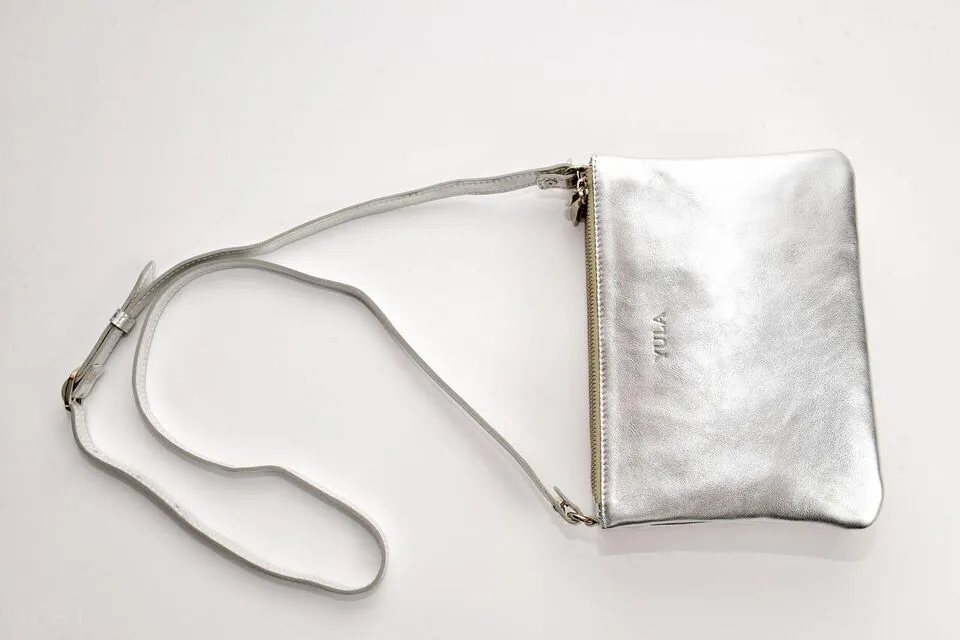 FAY Triple -zip Crossbody Bag - Silver / Peach