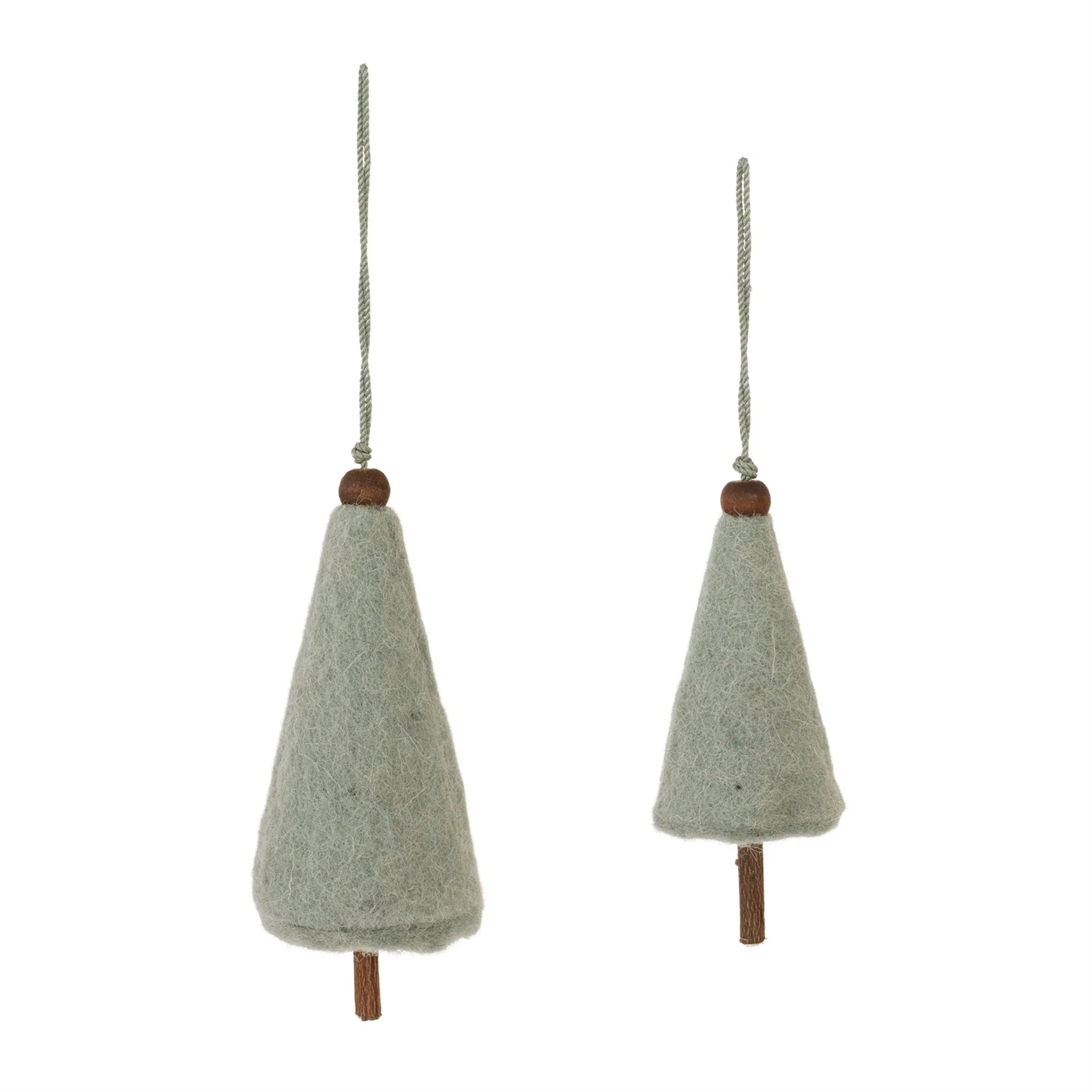 Felt Wool Pine Tree Ornament (Set of 8)