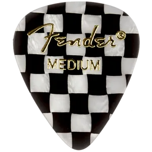 Fender 351 Single Checker Graphic Medium Plectrum - Premium Celluloid