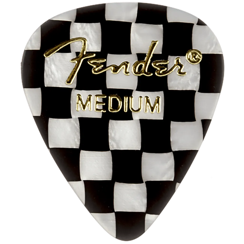 Fender 351 Single Checker Graphic Medium Plectrum - Premium Celluloid