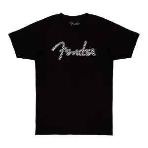Fender Spaghetti Wavy Checker Logo Tee Black Large
