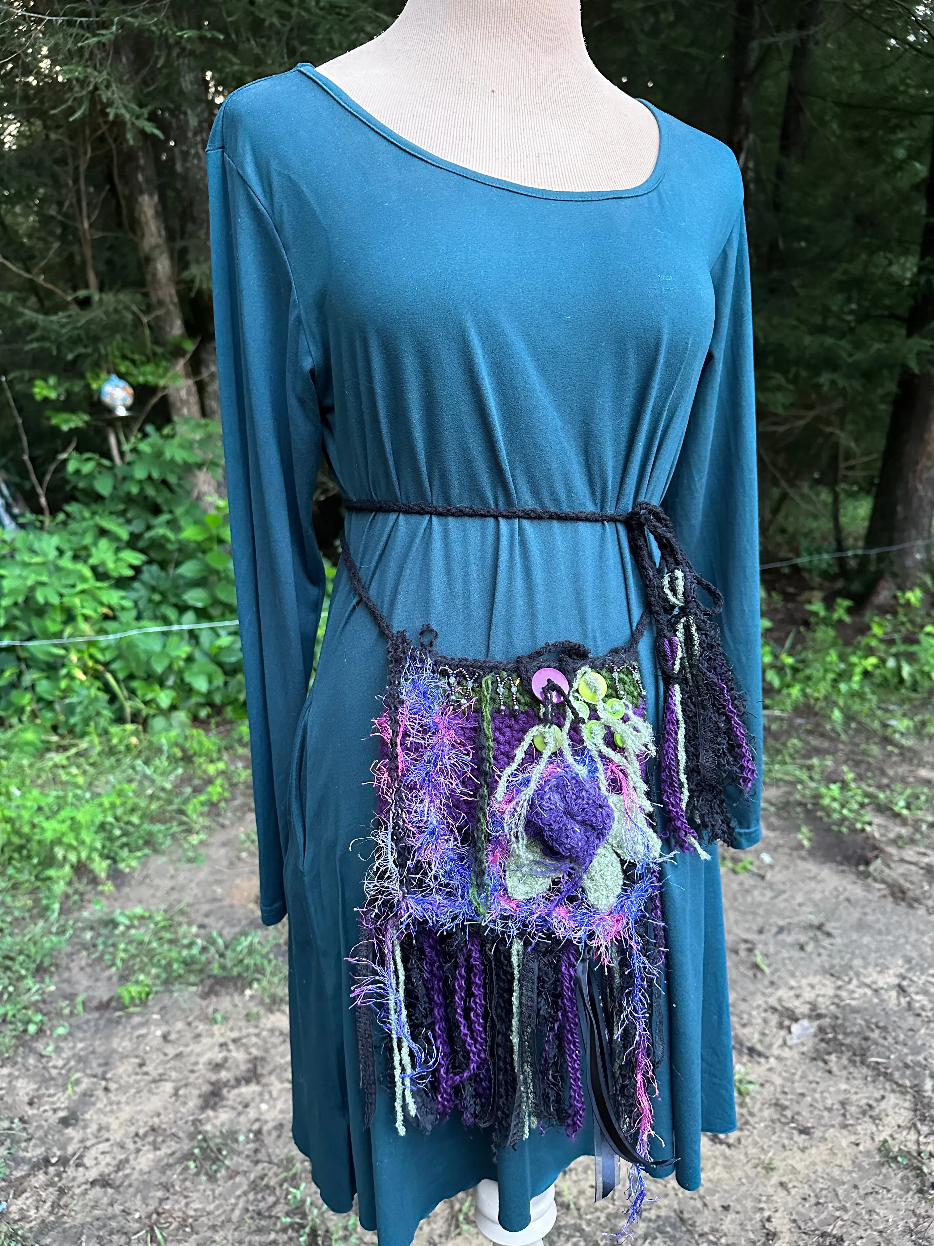 Festival Purse-Belt, Wearable Art, Black Forrest palette FREE SHIPPING