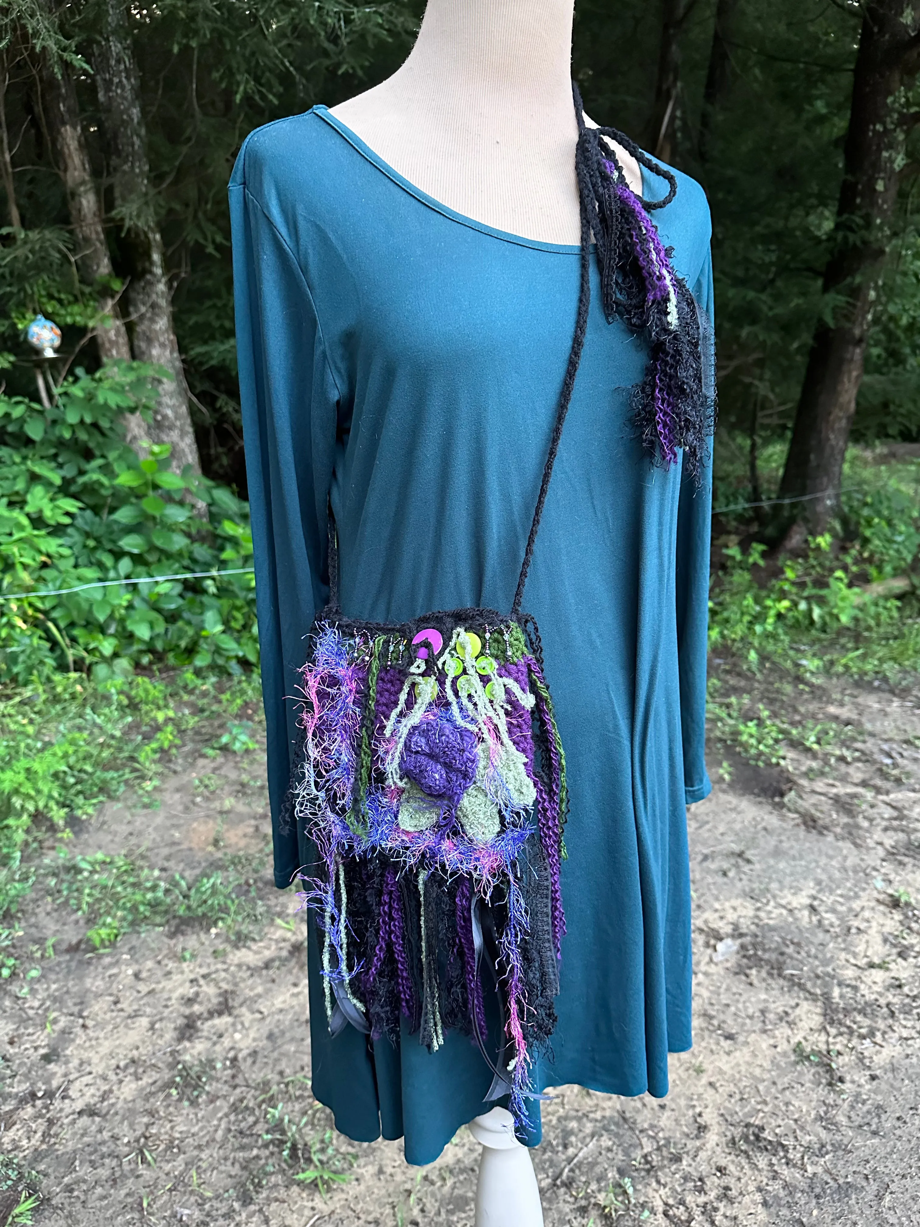 Festival Purse-Belt, Wearable Art, Black Forrest palette FREE SHIPPING