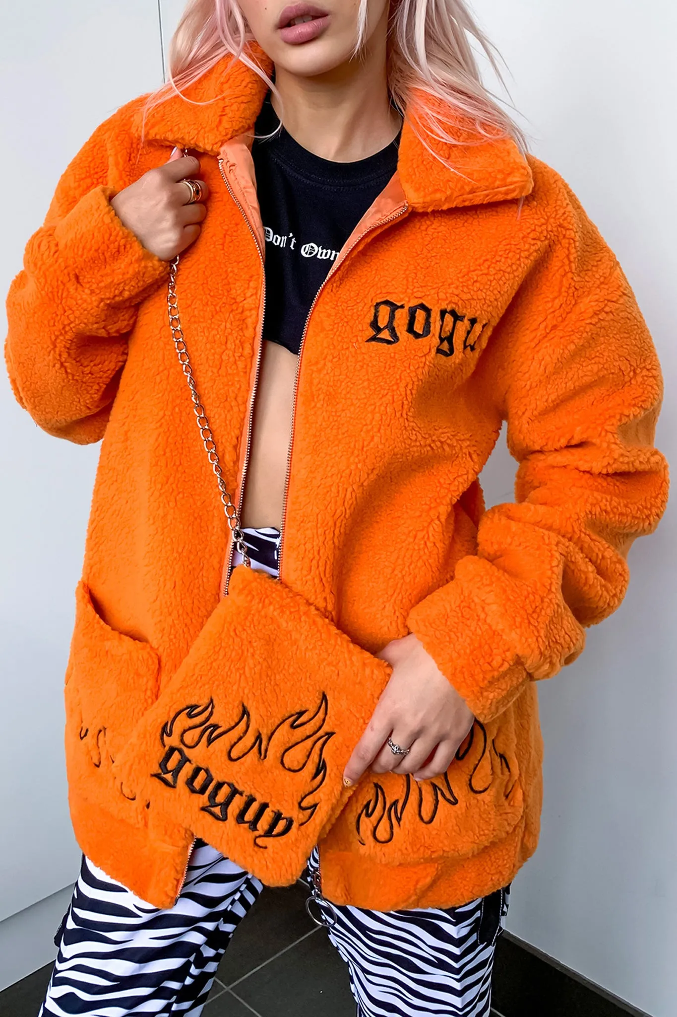 Flame Fuzzy Jacket & Bag Set