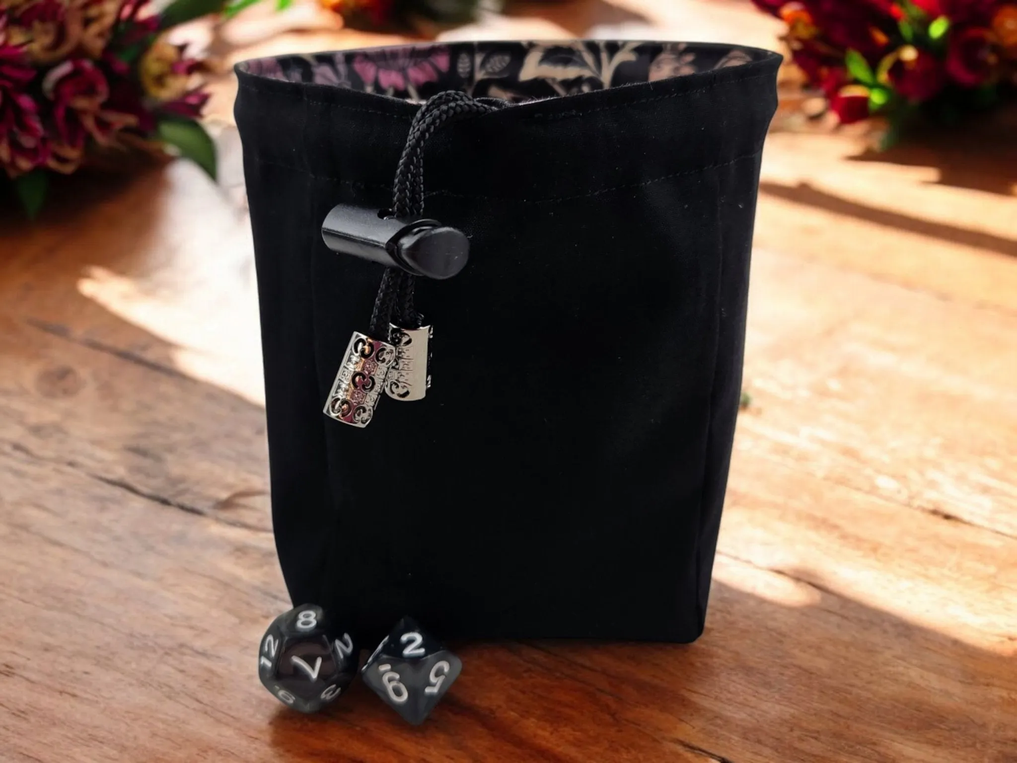 Floral and Dragon dice bag