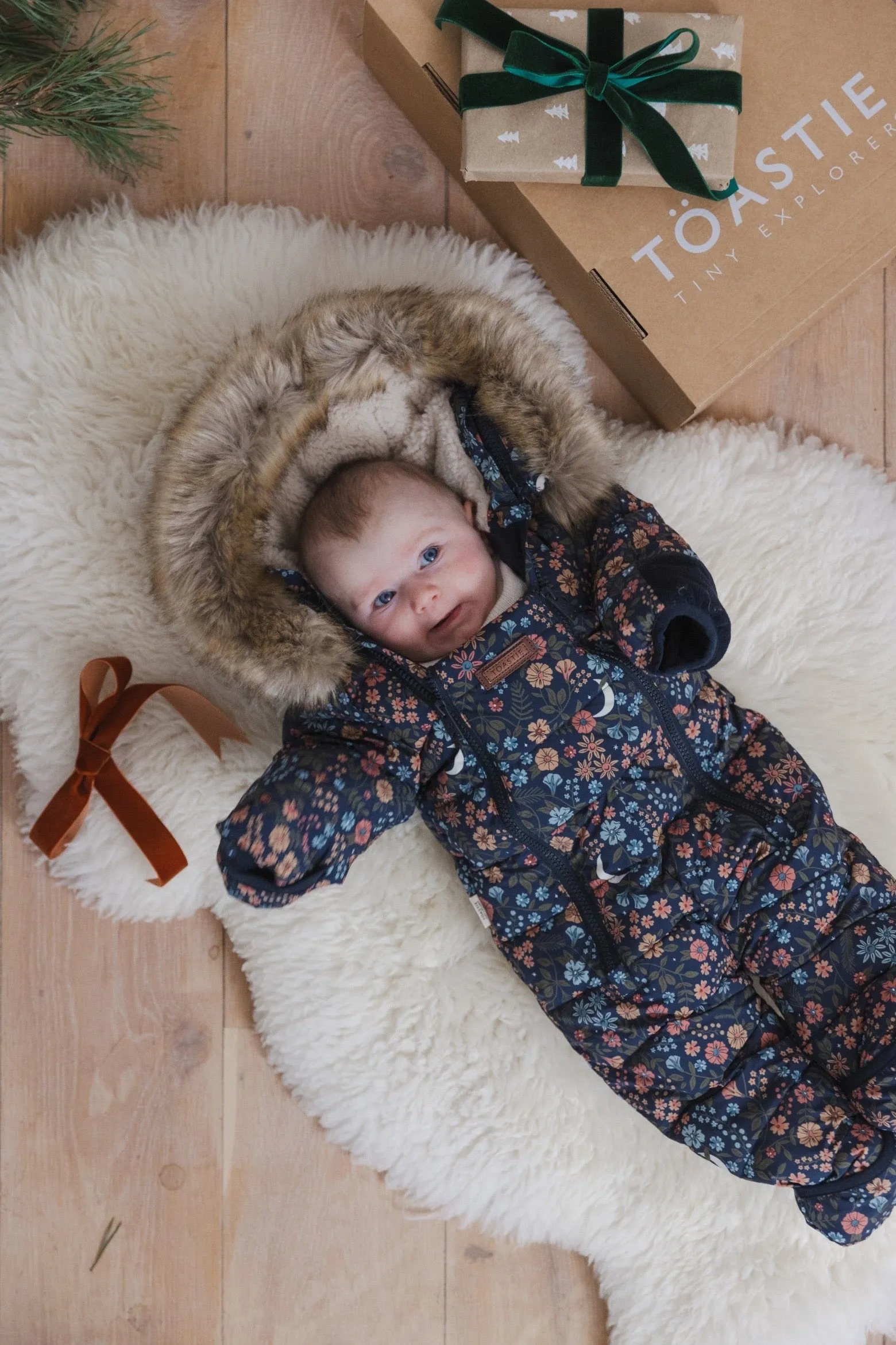 Floral Nightscape Quilted Onesie 0-3yrs