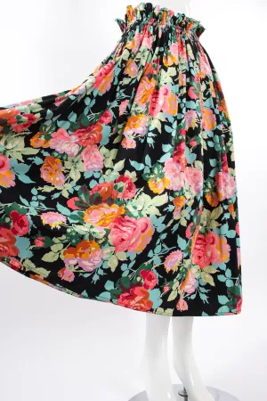 Floral Paper Bag Waist Skirt