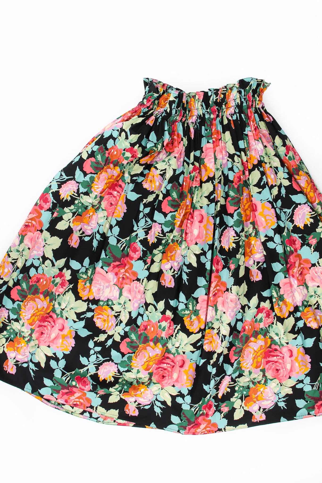 Floral Paper Bag Waist Skirt