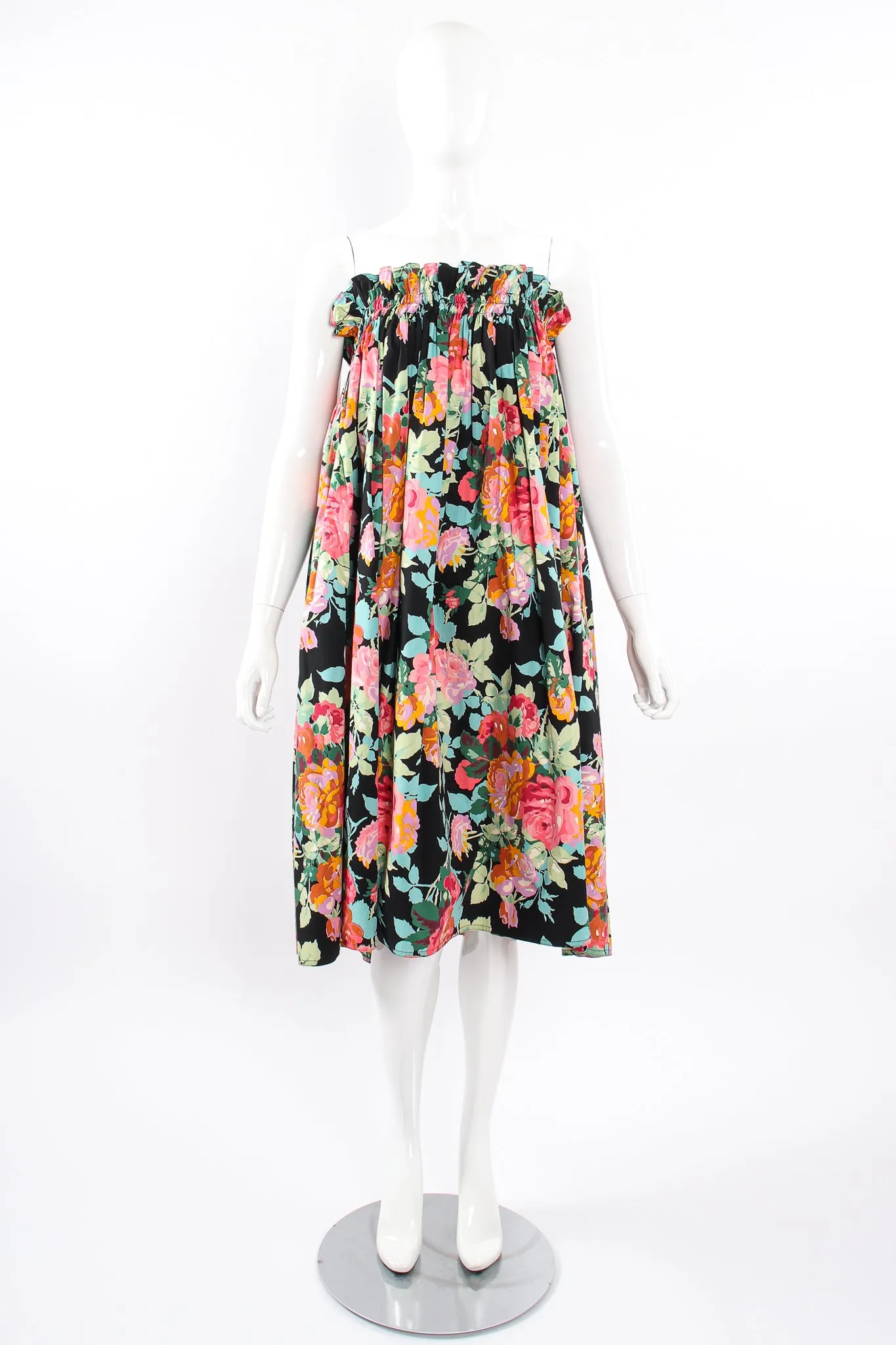 Floral Paper Bag Waist Skirt