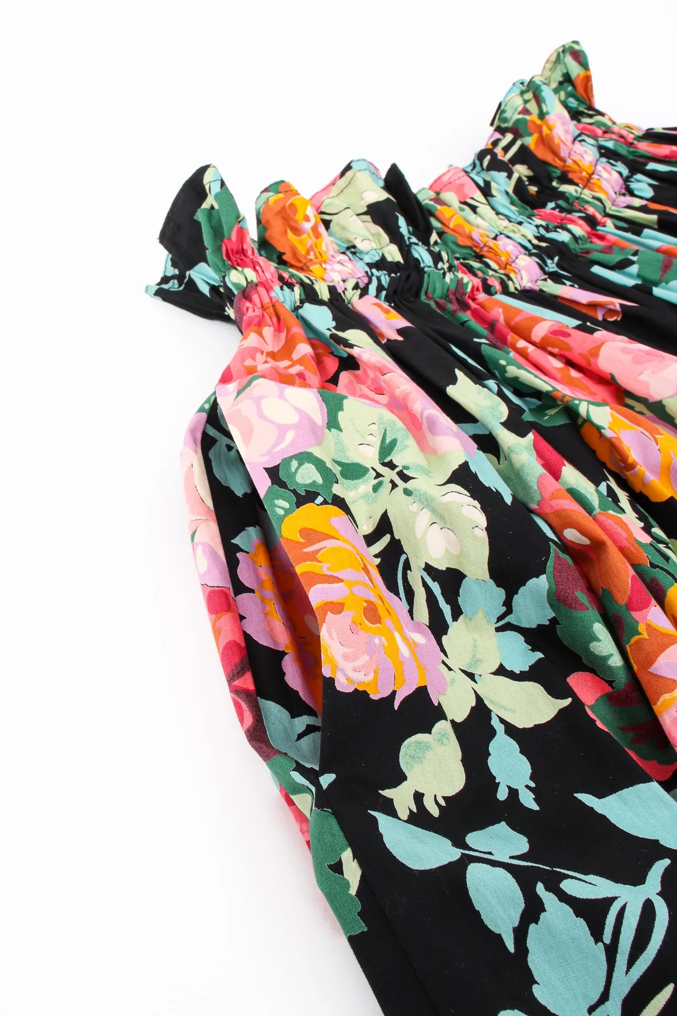 Floral Paper Bag Waist Skirt